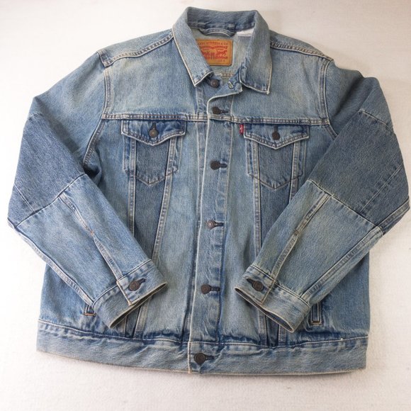 Levis Denim Jacket Mens Large Button Denim Jeans